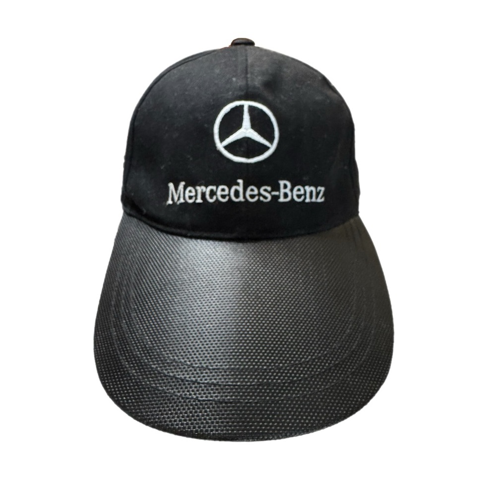 Mercedes Benz Black Adjustable Strap Vinyl Brim Hat Cap